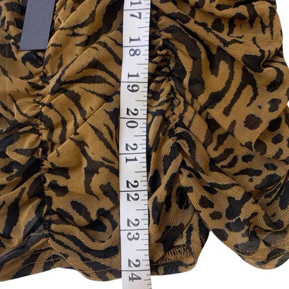 NWT Jane + Delancey Top Women's Size XL Ruched Academic Stretch Safari Print - Picture 9 of 9